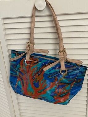 Sak Roots coral canvas tote